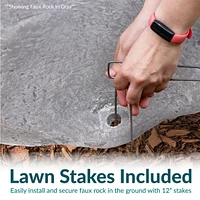 Outdoor Polyresin Landscape Rock with Stakes