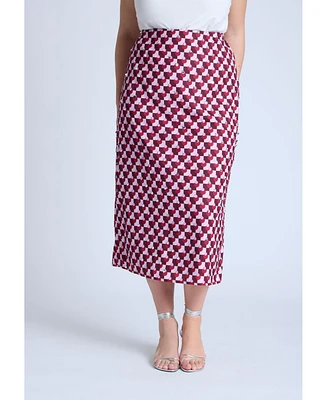 Eloquii Women's Geometric Sequin Skirt