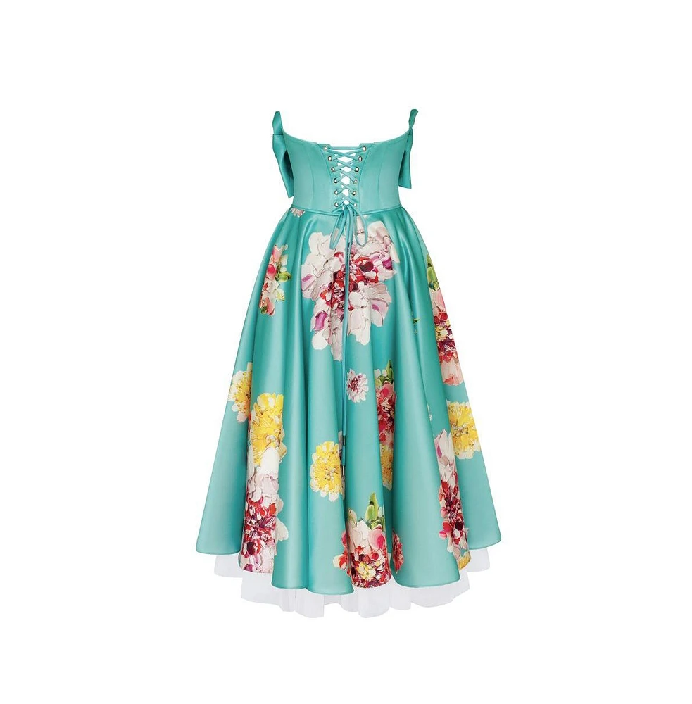 Milla Women's Playful floral midi dress with bow