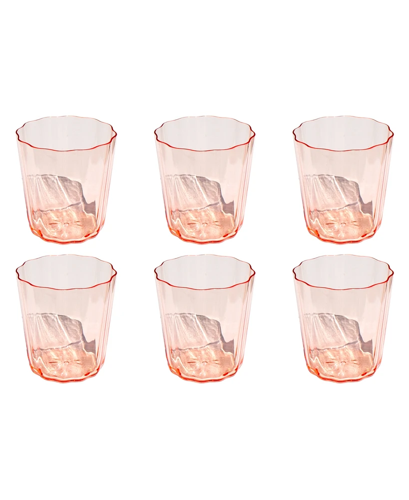 Abode Homewares Simple Scallop Goblet Glasses, Set of 6
