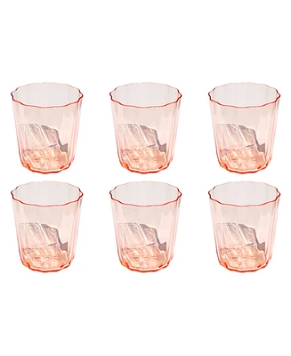 Abode Homewares Simple Scallop Goblet Glasses, Set of 6