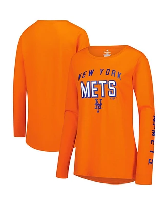 Fanatics Women's Orange New York Mets Team Long Sleeve T-Shirt