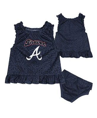 Outerstuff Baby Boys and Girls Navy Atlanta Braves Playground Dress Bloomers Set