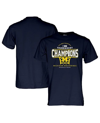 Blue 84 Men's Navy Michigan Wolverines 2025 Big Ten Men's Basketball Conference Tournament Champions Locker Room T-Shirt