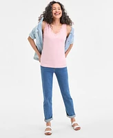 Style & Co Women's Lace-Trim Cotton Tank Top