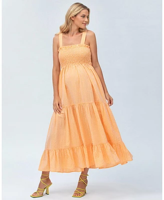 Pietro Brunelli Maternity Smock Tiered Maxi Dress Holly