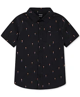 Hurley Big Boys Short-Sleeve Printed Stretch-Poplin Shirt