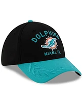 New Era Men's Black/Aqua Miami Dolphins 2025 Nfl Draft 39THIRTY Flex Hat