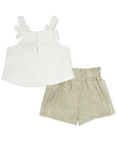 Rare Editions Baby Girls Embroidered Top & Shorts, 2 Piece Set