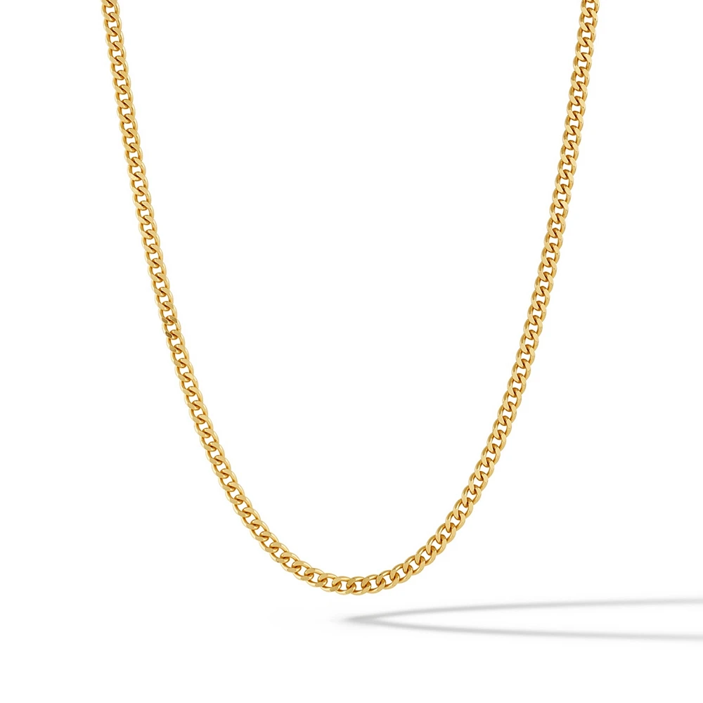 Vincero Men's Cuban Chain – 3mm Silver Curb Link Necklace 22"