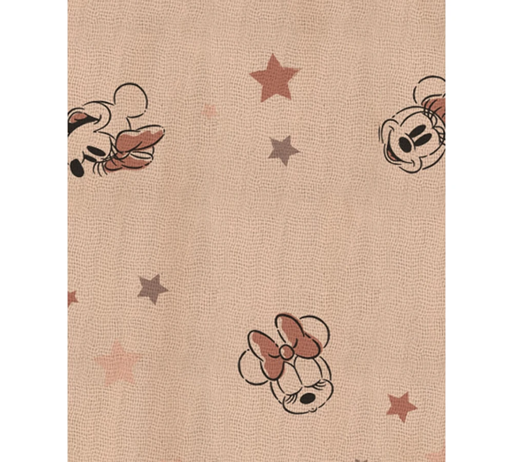 Disney Baby Girls Cotton Minnie Mouse Gauze Top & Denim Pants, 2 Piece Set