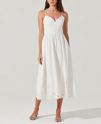 Astr the Label Women's Kaidi Embroidered Midi Dress