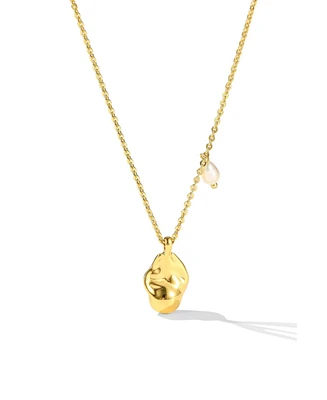 Molten Pendant and Freshwater Pearl Necklace