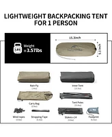 Naturehike 1 Person Tent Lightweight Backpacking Tent with Footprint - Free Standing Ultralight Camping Hiking Backpack Tents