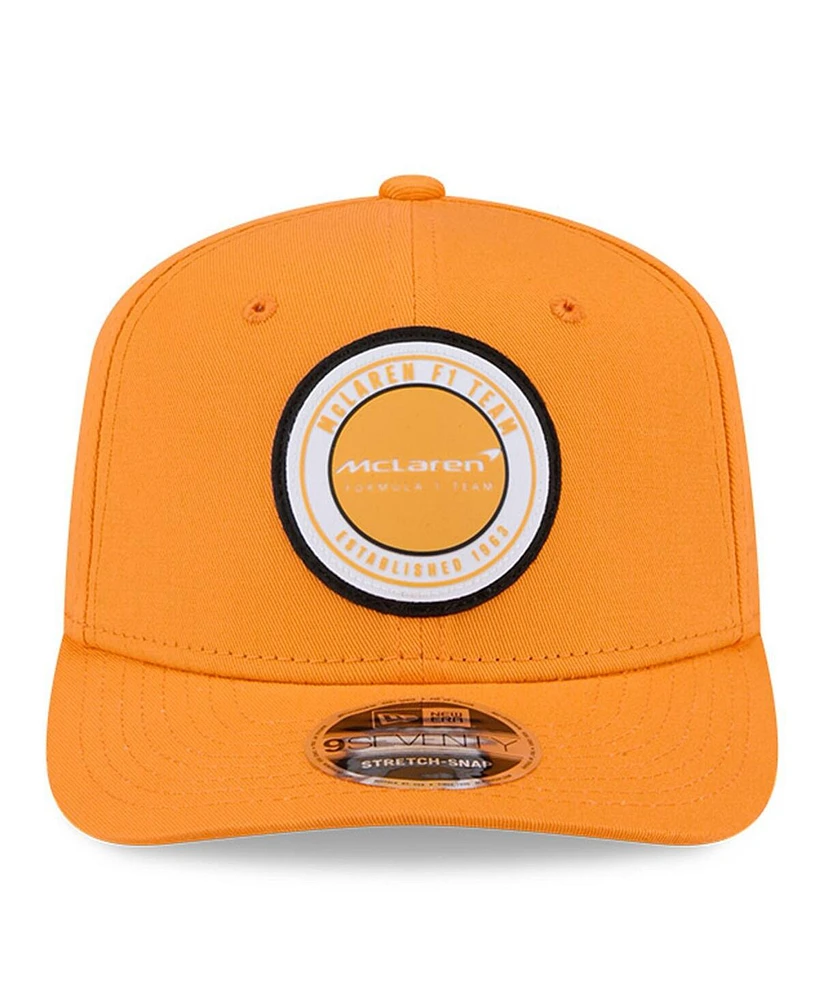 New Era Men's Orange McLaren F1 Team Adventure Circle 9SEVENTY Stretch Snap Hat