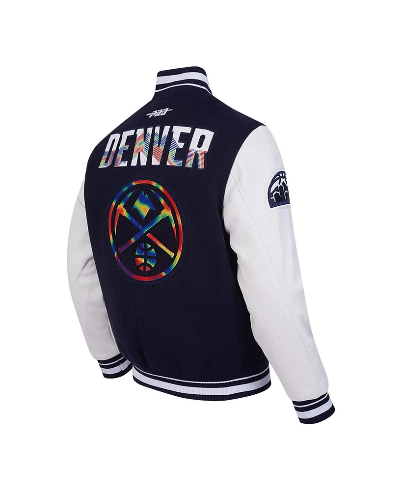 Pro Standard Men's Navy Denver Nuggets 2024/25 City Edition Wool Varsity Full-Zip Jacket