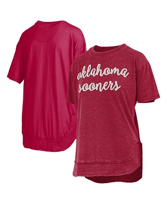 Pressbox Women's Crimson Oklahoma Sooners Poncho T-Shirt