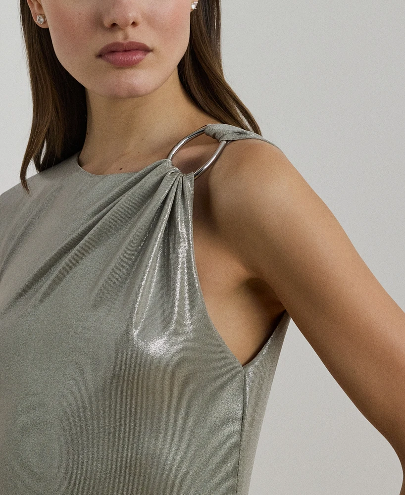 Lauren Ralph Women's Metallic Jersey Column Gown