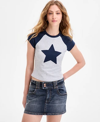 Just Polly Juniors' Raglan Short-Sleeve Tee