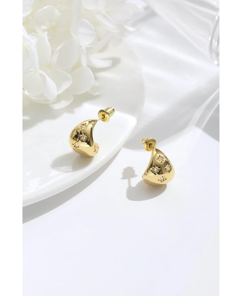 Sparkling Star Drop Shape Studs