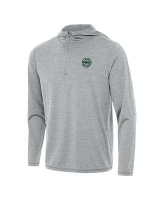 Antigua Men's Heather Gray Tgl The Bay Golf Club Tidy Quarter-Zip Hoodie