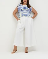 Ella Rafaella Plus Size Wide Culotte Pants