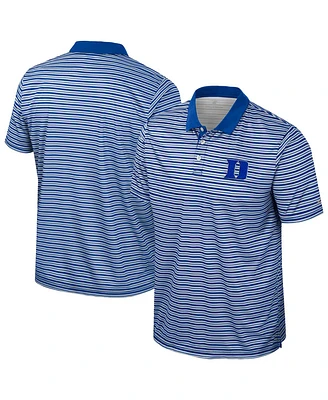 Colosseum Men's Royal Duke Blue Devils Striped Polo Shirt