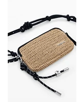 Desigual Women's Medium raffia crossbody purse