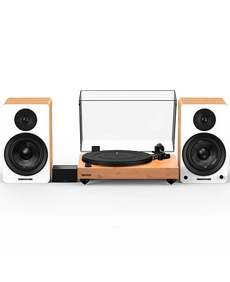 Fluance Reference RT82 High Fidelity Vinyl Turntable with PA10 Phono Preamp and Ai61 Powered 6.5" Bookshelf Speakers, Ortofon OM10 Cartridge, 120