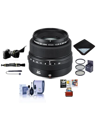 Fujifilm Gf 63mm f/2.8 R Wr Lens, Bundle with ProOptic 62mm Filter Kit, Cleaning Kit, Lens Cap Tether, Flex Lens Shade, Lens Wrap, LensPen Cleaner, Ma