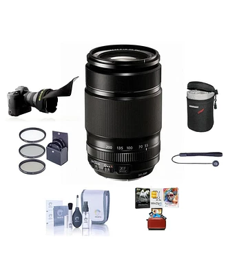Fujifilm Xf 55-200mm f/3.5-4.8 R Lm Ois Lens, Bundle with 62mm Filter Kit, Mac Software Kit and Lens Shade