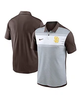 Nike Men's White/Brown San Diego Padres Vapor Striped Performance Polo Shirt
