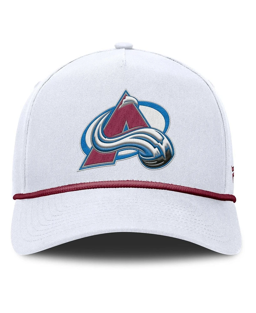 Fanatics Men's White Colorado Avalanche Rope A-Frame Adjustable Hat