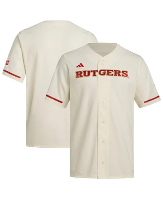 Adidas Men's Cream Rutgers Scarlet Knights Replica Baseball Jersey