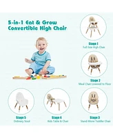 Costway Toddler 6 1 High Chair Convertible Highchair with 5-Point Harness