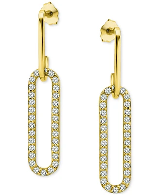 Giani Bernini Cubic Zirconia Oval Paperclip Link Drop Earrings, Exclusively at Macy's