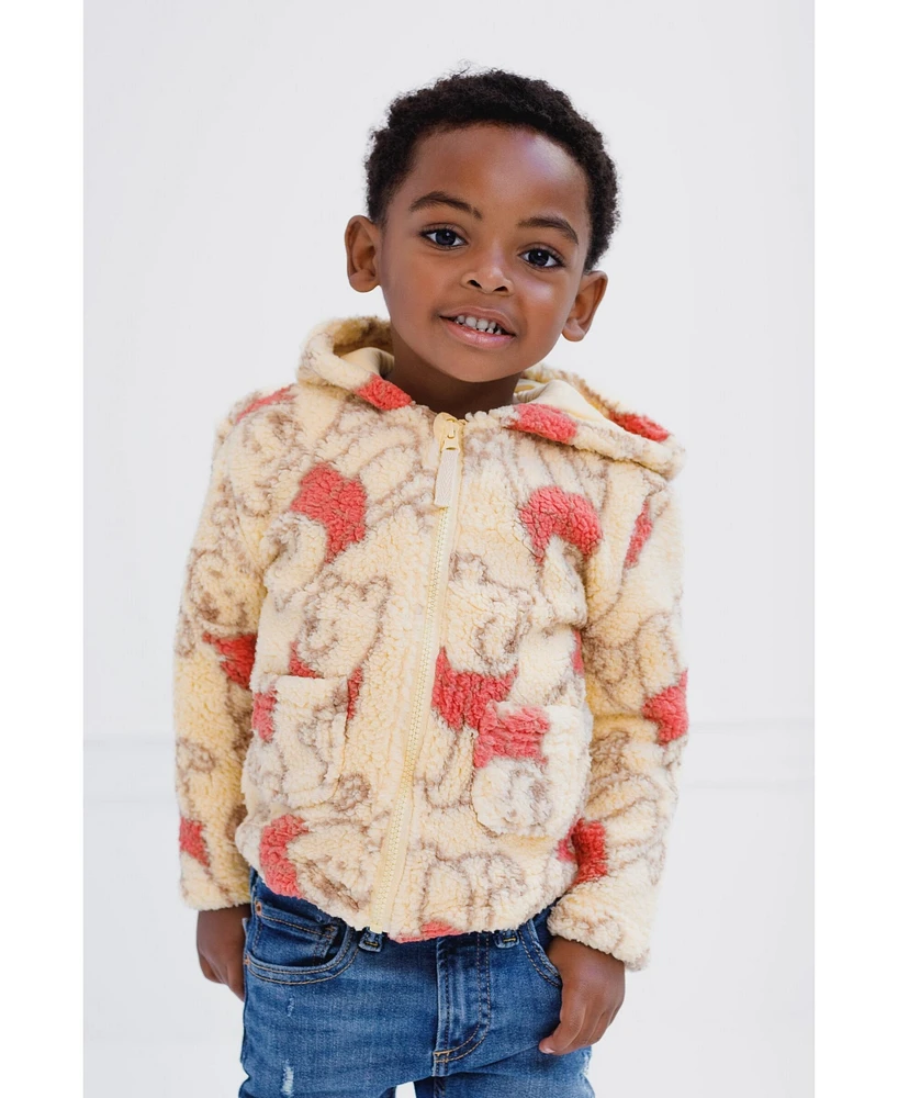 Winnie the Pooh Toddler Boys Cozy Sherpa Zip Up Cosplay Hoodie