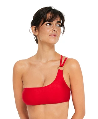 Lscn by Lascana Women's One Shoulder Bandeau Bikini Swimsuit Top Bra Sizing