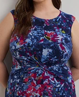 Lauren Ralph Plus Print Twist-Front Jersey Dress
