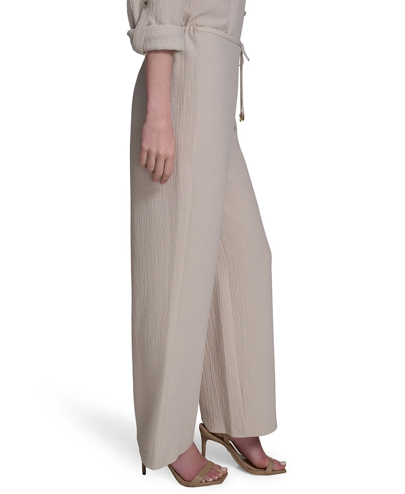 Halston Women's Drawstring Pull-On Wide-Leg Pants