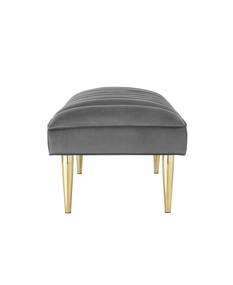 Upholstered Velvet Bench – Modern Accent Seating with Plush Cushion for Bedroom or Entryway