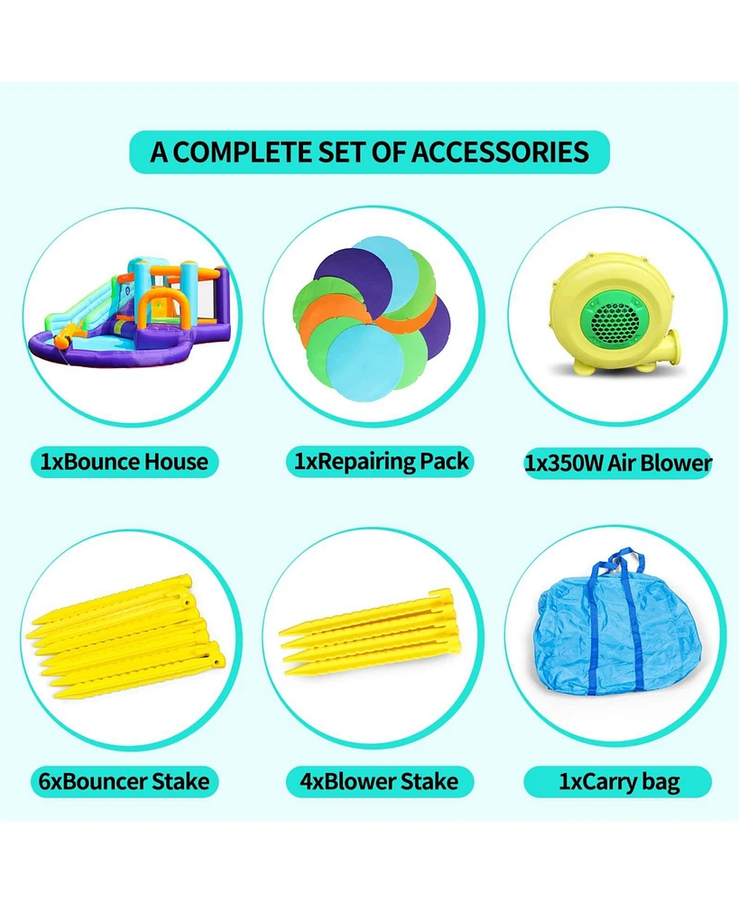 Ltmate Global Inc. Bounce House for Kids 3-12 Inflatable Slide Jumping Bounce Castle Blow Up Toddler Bouncy House for Kids Outdoor with Slide and Blow