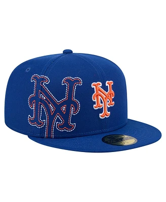 New Era Men's Royal York Mets Yarn Stitch 59FIFTY Fitted Hat