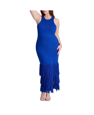 Eloquii Women's Fringe Maxi Dress