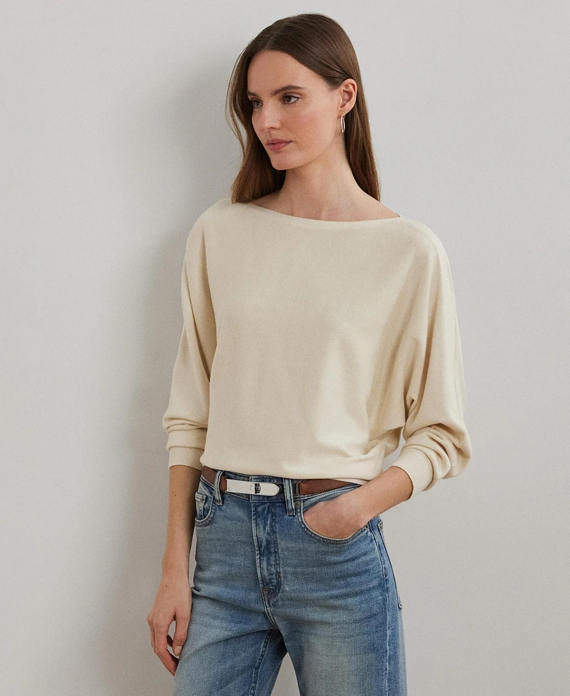 Lauren Ralph Women's Cotton-Blend Dolman-Sleeve Sweater