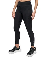 Dkny Sport Women's Rhinestone-Logo High-Rise 7/8 Leggings