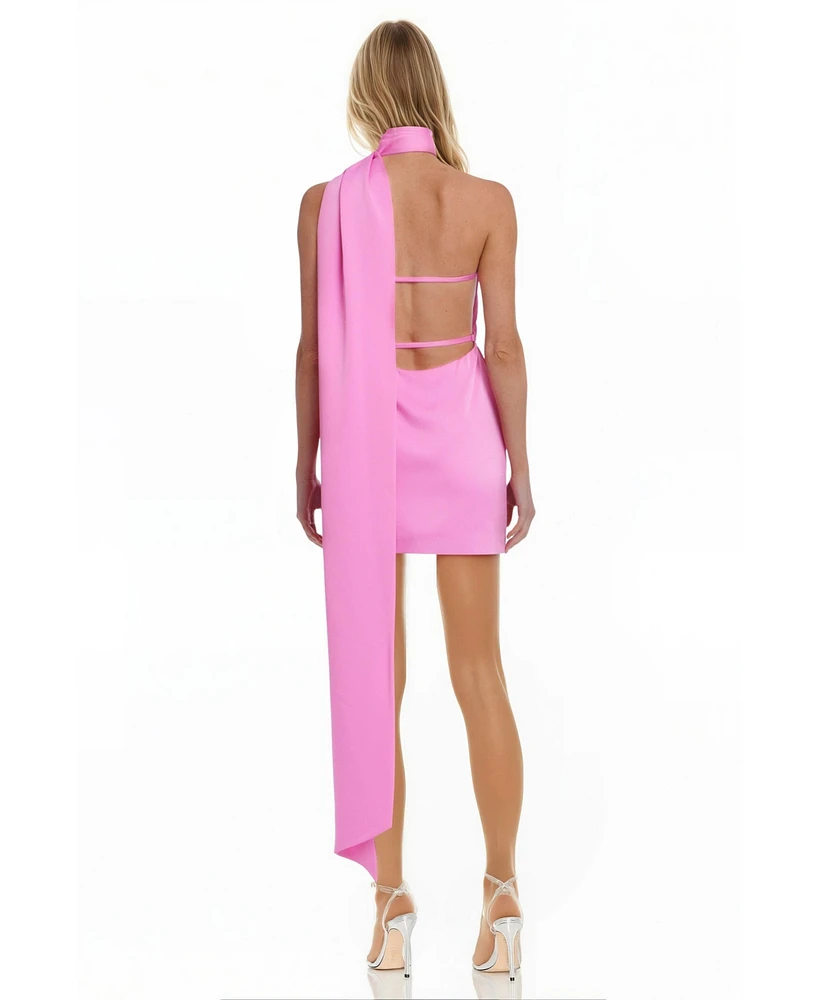 One33 Social Women's The Layla One-Shoulder Halter Mini Dress