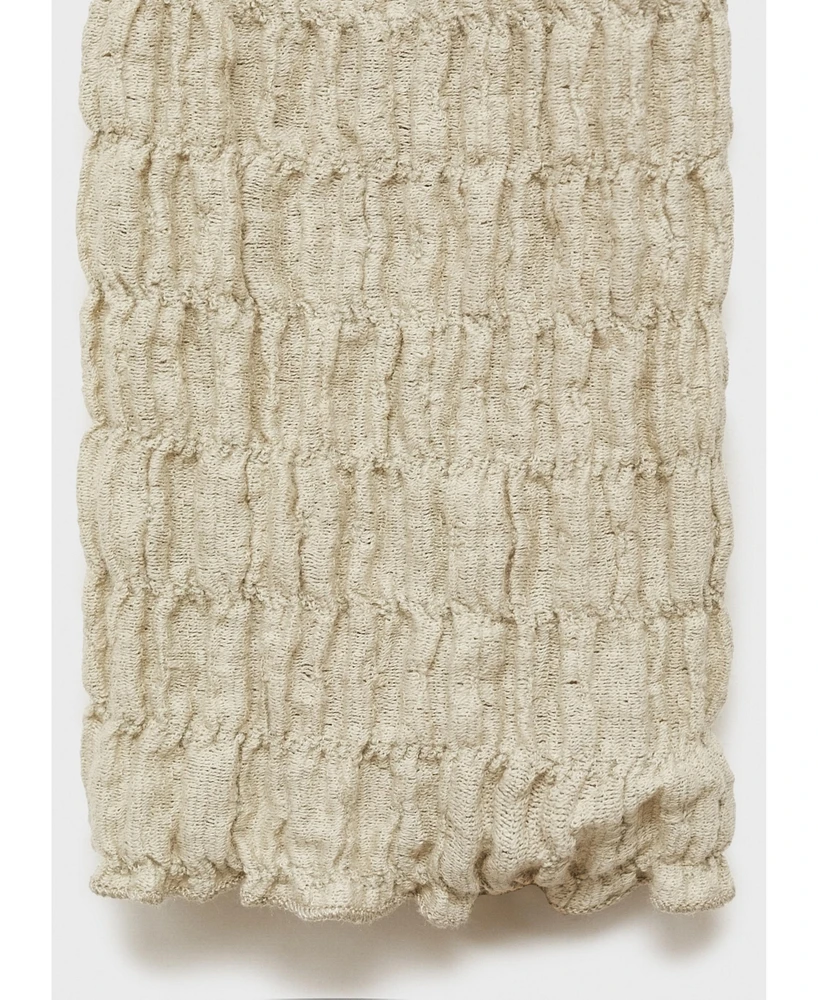 Mango Women's Cotton Texture Ties Cardigan Sweater