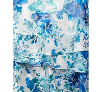 Alex Evenings Plus Printed Chiffon 3/4-Sleeve Blouse