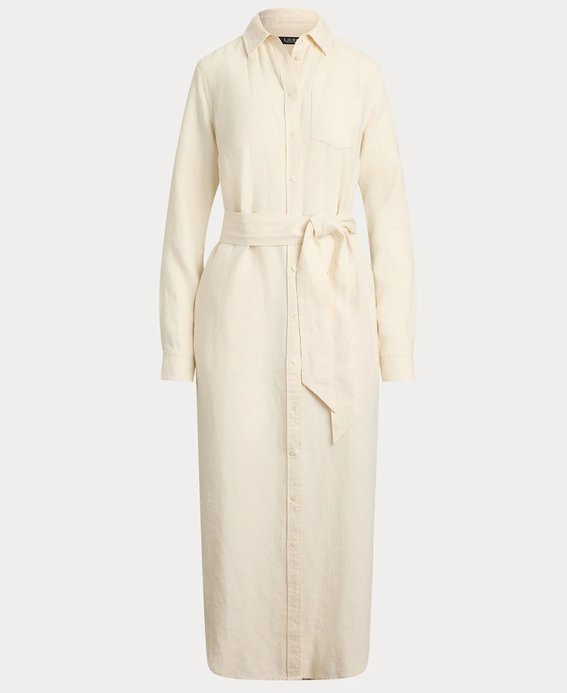 Lauren Ralph Women's Belted Linen Shirtdress